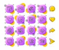 Shield, Cloud sync and Money tax line icons. For web app, printing. App 3d buttons icons. Vector
