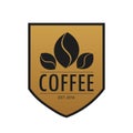 Shield Coffee Logo Template Royalty Free Stock Photo