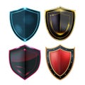 Shield Collection Strong Protect Symbol Vector Royalty Free Stock Photo
