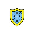 Shield cross line icon