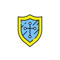 Shield cross line icon