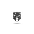 Shield deer logo icon with shadow