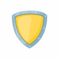 Shield for defense icon, cartoon style