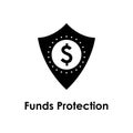 shield, dollar, funds protection icon. Element of business icon for mobile concept and web apps. Detailed shield, dollar, funds