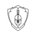 Shield and emblem on a white background, vector illustration Royalty Free Stock Photo