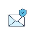 Shield and Envelope vector Email Protection concept colored icon Royalty Free Stock Photo