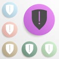 shield exclamation mark badge color set. Simple glyph, flat vector of web icons for ui and ux, website or mobile application