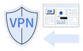 Shield with VPN Text and Secure Web Browser Interface Highlighting Data Protection Concept Royalty Free Stock Photo