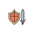 shield, fight, blade, swords, weapons icon. Element of history color icon for mobile concept and web apps. Color shield, fight,