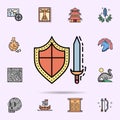 shield, fight, blade, swords, weapons icon. Universal set of history for website design and development, app development