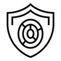 Shield fingerprint icon outline vector. Cyber lock Royalty Free Stock Photo