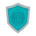 shield with fingerprint icon Royalty Free Stock Photo