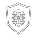 shield with fingerprint icon Royalty Free Stock Photo