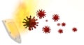 Shield fire covid-19 coronavirus isolated in white background high protection background  - 3d rendering Royalty Free Stock Photo