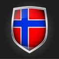 Shield with flag of Norway Royalty Free Stock Photo
