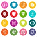 Shield frames icons many colors set