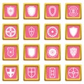 Shield frames icons pink