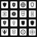 Shield frames icons set squares vector