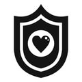 Shield of friendship icon simple vector. Charity care Royalty Free Stock Photo