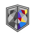 Shield geometric pattern low polygon. vector illustration. logo illustration Royalty Free Stock Photo