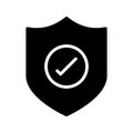 Shield glyph flat vector icon Royalty Free Stock Photo