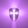 Gothic cross shield light flare Royalty Free Stock Photo