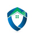 Shield green house logo