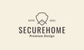 Shield guard lines with home logo symbol vector icon illustration graphic design Royalty Free Stock Photo