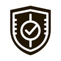 Shield Guard Protection Approved Mark glyph icon