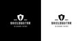 Shield guitar logo design vector silhouette Royalty Free Stock Photo
