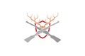 Shield Gun Hunting Deer horn Logo