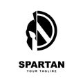 shield and helmet of the Spartan warrior symbol logo vector illustration Royalty Free Stock Photo