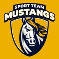 Shield Horse Mustang Head Logo