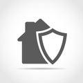 Shield and house icon. Vector illustration Royalty Free Stock Photo