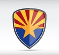 Shield icon with Arizona State Flag Royalty Free Stock Photo