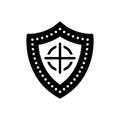 Black solid icon for Shield, armor and guard