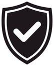 Shield Icon with Check Mark: Protection, Security, and Validation Symbol Royalty Free Stock Photo