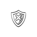 Sketch icon - Shield Royalty Free Stock Photo