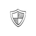 Sketch icon - Shield Royalty Free Stock Photo