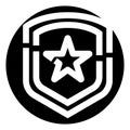 Shield icon featuring star inside a black circle Royalty Free Stock Photo