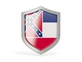 Shield icon with flag of mississippi. United states local flags Royalty Free Stock Photo