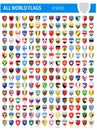 Shield Icon Flags - All World Vector