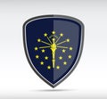 Shield icon with Indiana State Flag Royalty Free Stock Photo