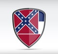 Shield icon with Mississippi State Flag Royalty Free Stock Photo