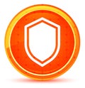 Shield icon natural orange round button Royalty Free Stock Photo