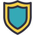 Shield icon protection, defense, guard flat vector design