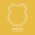 Shield icon. Security company logo. Abstract symbol of protection. Clean and modern vector illustration. Royalty Free Stock Photo