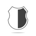 Shield icon. Security company logo. Abstract symbol of protection. Clean and modern vector illustration. Royalty Free Stock Photo