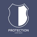 Shield icon. Security company logo. Abstract symbol of protection. Clean and modern vector illustration. Royalty Free Stock Photo