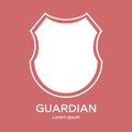 Shield icon. Security company logo. Abstract symbol of protection. Clean and modern vector illustration. Royalty Free Stock Photo